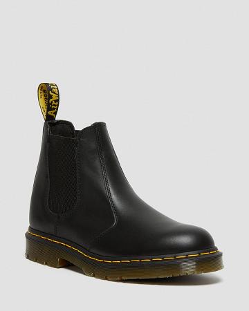 Black Women's Dr Martens 2976 Slip Resistant Leather Work Boots | CA 398TCE